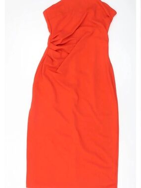 H&M Strapless Orange-Red Sheath Dress